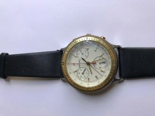 VINTAGE MOVADO,  27 JEWELS TWO TONE,  TRIPLE CHRONOGRAPH & DATE QUARTZ WRISTWATCH 2