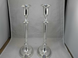 Large Solid Silver Candlesticks,  Chester 1911,  Jones & Crompton