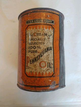 Vintage White & Bagley empty OILZUM MOTOR OIL CAN 1 quart early can 3