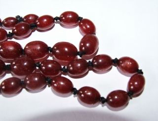 ANTIQUE VINTAGE CHERRY AMBER BAKELITE BEAD NECKLACE 49gr 78cm 30 