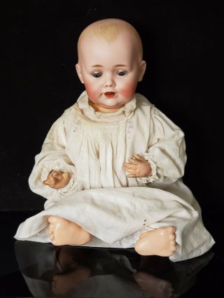 Antique 17 " Character Kestner German Bisque Head Baby Doll Solid Dome