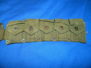 WWII US M1923 M1 Garand Cartridge Belt,  10 Pouches 2