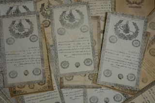 RARE Ottoman Empire ' s document paper thugra Antique 7