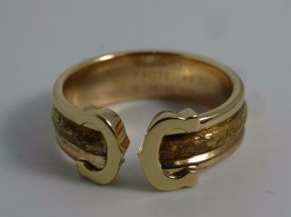 Vintage Cartier 2 C Ring 18k Yellow Gold