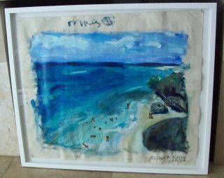 Vintage Monica Kim Garza Oil Painting Of Beach Scene Value $7 - 14k