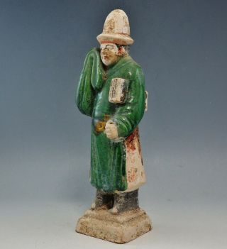 Chinese Ming Dynasty Terracotta Glazed Tomb Attendent Figure (690k)