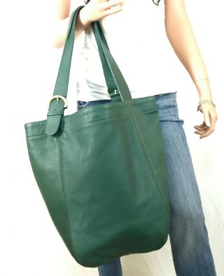 Coach Xl Vintage Green Leather Soho Carryall Hobo Shoulder Bag