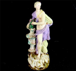 N899 Antique Meissen Porcelain Lady Figurine After Meyer - Four Seasons