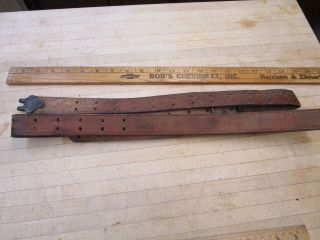 Vintage Dated 1943 Leather Rifle Sling,  Possibly Military Ww2 Era Leatherwear