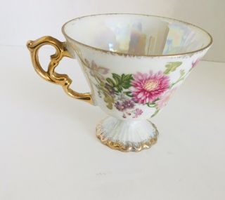 Vintage Tea Cup and Saucer Set Floral Pattern Made in Japan Mid Century Modern 5