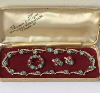 Vintage Jewellery Ciner Signed Parure Necklace Earrings & Brooch Pin