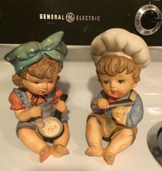 Politically Incorrect Vintage Lipper Mann Piano Babies Cook Chef Figurines Gift