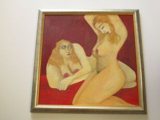 Vintage Painting Large Female Woman Women Nude Impressionism Modernist