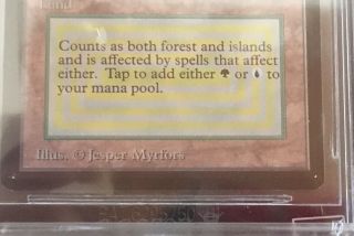 MTG 1x BETA TROPICAL ISLAND (BGS 9 quads) vintage magic dual land beckett 3