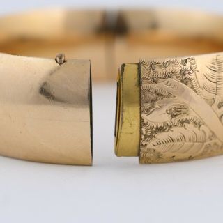 Antique Victorian Rose Gold Filled GF Wide Bangle Bracelet 6