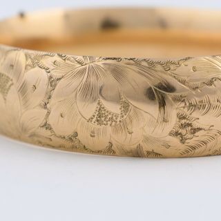 Antique Victorian Rose Gold Filled GF Wide Bangle Bracelet 8