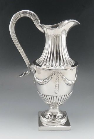 Old Sheffield Silver Plate Pitcher Ewer W Neat Crest,  Motto