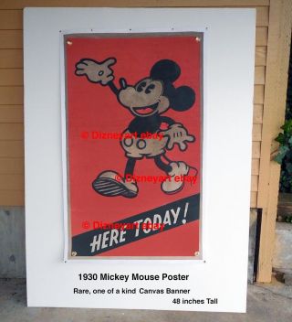 Mickey Mouse Theater Poster: " Here Today " - 1929 - 1930 - Extreme Rare