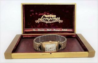 1947 Longines Art Deco Vintage Swiss Watch / Gold Filled