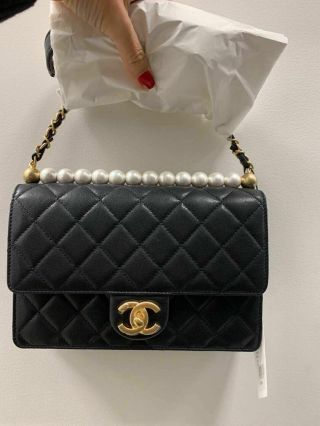 Chanel 19ss Limited Imitation Pearl Flap Bag.  Very Rare.  100 Authentic