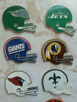 Vintage 1975 NFL 28 Rubber NFL Football Helmet Magnets Set 2