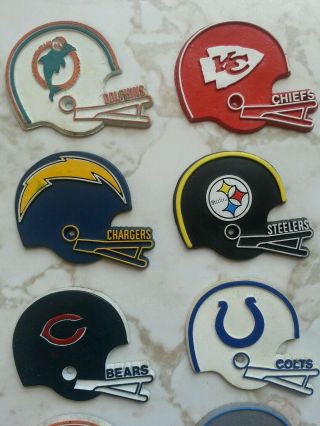 Vintage 1975 NFL 28 Rubber NFL Football Helmet Magnets Set 3