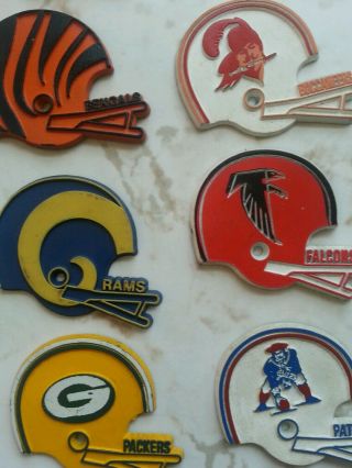 Vintage 1975 NFL 28 Rubber NFL Football Helmet Magnets Set 6