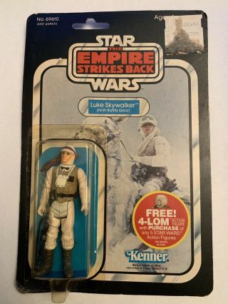 1982 Star Wars Vintage Kenner Esb Luke Skywalker Hoth Figure 47 Back Moc