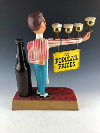 Pabst Blue Ribbon beer sign waiter guy statue cast metal vintage 1950s bartender 6