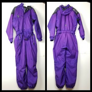 Vtg Sunvalley Snowmobile Suit Pants Purple Unisex Xl Zip Up Pocket Elastic Waist