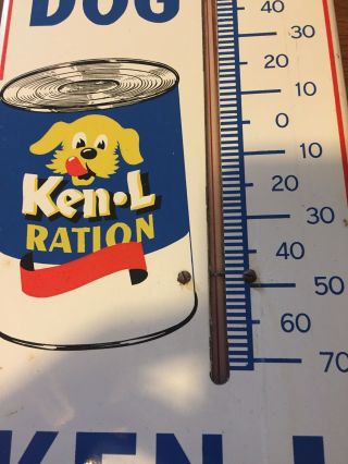 Vintage Ken L Ration dog food Pet farm Thermometer W/ Can & Dog GraphicsT 4