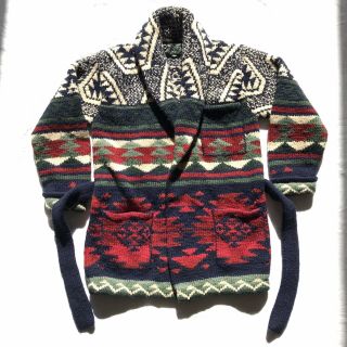 Polo Country Ralph Lauren Navajo Sweater Rrl Cardigan Blanket Indian Sz Medium