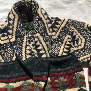 Polo Country Ralph Lauren Navajo Sweater RRL Cardigan Blanket Indian Sz medium 3