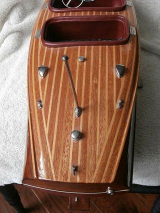 Vintage Chris Craft Barrel Back Wood Wooden Boat Model on Stand 6