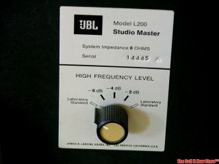 RARE James B.  Lansing JBL L200 L - 200 Studio Master Speakers LE15B LE85 LX16 6