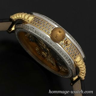 VACHERON CONSTANTIN movem SWISS Skeleton Hand Engrav Swarovski Jewels Rare Watch 2