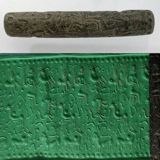 Rare Ancient Sumerian Intaglio Stone Cylinder Seal A72
