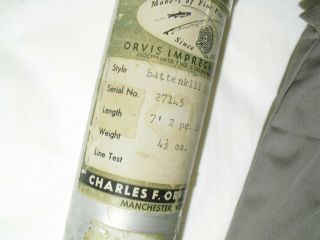 Vintage Orvis Battenkill Impregnated Bamboo spinning Rod 7 ' - 2 piece - 4 1/2 oz 7