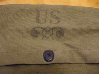 U.  S.  Army Light Weight Service Mask canvas carry bag WW2 era gently 3