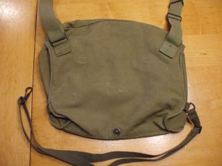 U.  S.  Army Light Weight Service Mask canvas carry bag WW2 era gently 4