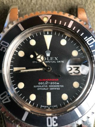 Vintage Rolex RED Submariner 1680 from 1970 1971 Sub Rare PUNCHED PAPERS NR 4