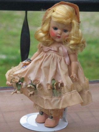 Vintage 1950s Near Vogue Ginny Doll,  All Mistress Mary with Tag 7