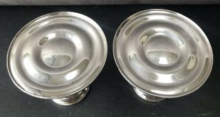 LOVELY PAIR STERLING SILVER & ETCHED GLASS HURRICANE LAMPS 6