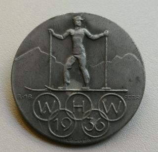 German Ww 2 Badge - Whw - Olympia 1936 - Wintergames Garmisch