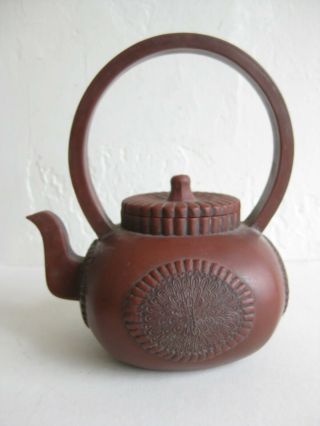 Fine Old Chinese Yixing Zisha Pottery Teapot Tea Pot W/floral Artist Signed