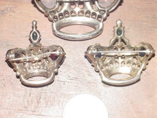 3 Exc Antique STERLING SILVER TRIFARI ALFRED PHILIPPE REGAL CROWN Pins,  Brooches 2