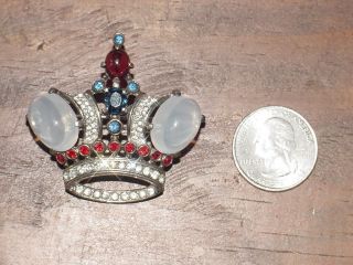 3 Exc Antique STERLING SILVER TRIFARI ALFRED PHILIPPE REGAL CROWN Pins,  Brooches 3