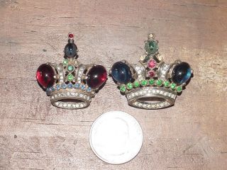 3 Exc Antique STERLING SILVER TRIFARI ALFRED PHILIPPE REGAL CROWN Pins,  Brooches 4