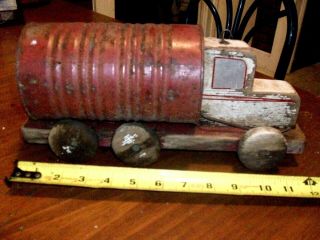 Vintage Wood Metal Toy Truck Hand Made