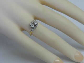 A STUNNING ANTIQUE 18ct SOLID GOLD & PLATINUM DIAMOND CROSSOVER RING Size N 1/2 5